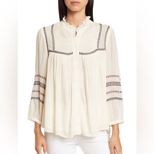 ba&sh Celeste Embroidered Blouse